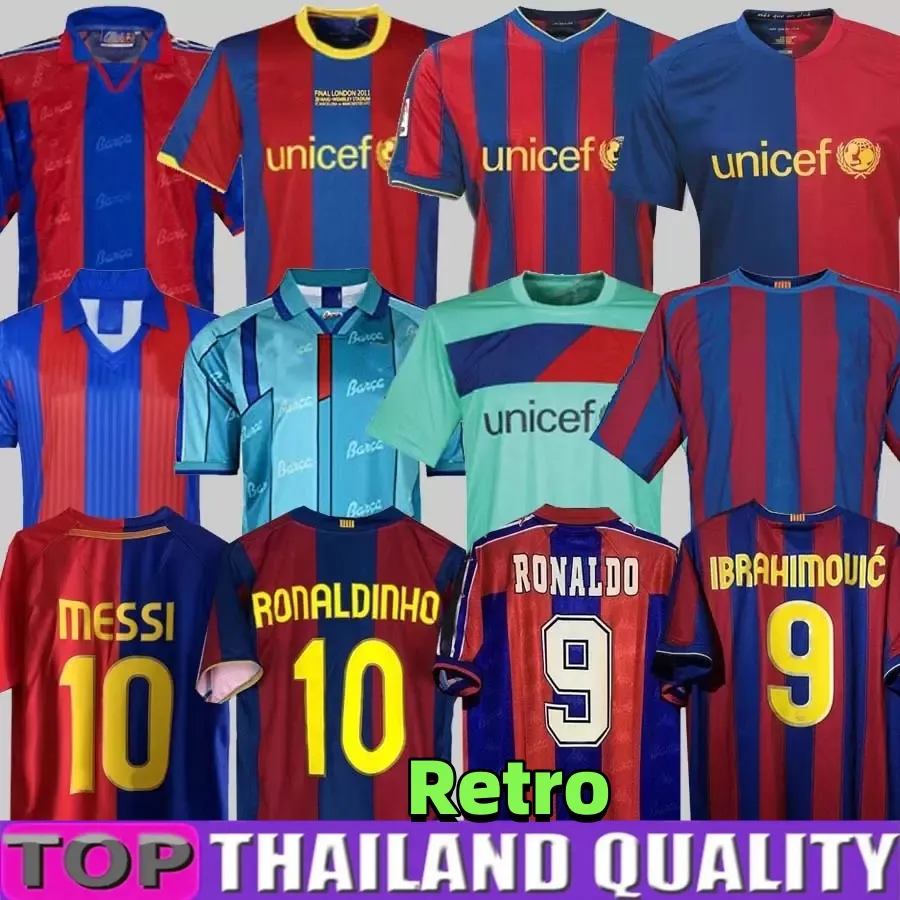 Retro BarcelonaS camisa de futebol 96 97 03 04 05 06 07 08 09 10 11 14 15 XAVI RONALDINHO RIVALDO GUARDIOLA PUYOL Iniesta maillot de football t shirt 1899 1999 DAVID VILLA