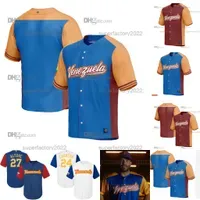 Baseball Jerseys Team Venezuela 2023 World Baseball Classic Jersey WBC Jose Altuve Ronald Acuna Jr. Miguel Cabrera Luis Arraez Miguel Rojas Gleyber Torres