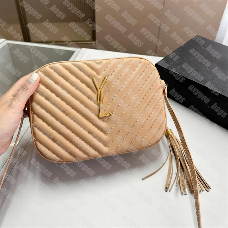 Lambskin Designer Y Purses Cross Body Bags Women Luxury Brand Camera Handbags Lou Tassels Shoulder Bag Girls Outdoor Shoulder Bag