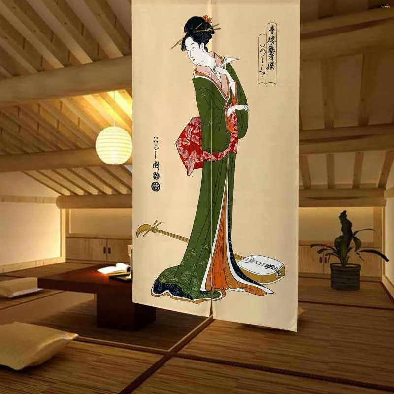 Rideau Style Japonais Porte Polyester Impression Feng Shui Porte Noren Décoratif