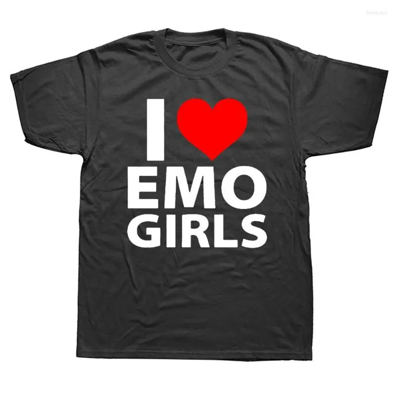 T-shirt da uomo Funny I Love Emo Girls Summer Style Graphic Cotton Streetwear T-shirt da regalo di compleanno a maniche corte Abbigliamento da uomo