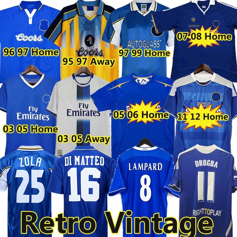 CFC Drogba 2011 Torres Retro Soccer Jersey Lampard 11 12 13 Final 96 97 99 82 85 87 89 90 Football Shirt Vintage Crespo Classic 03 05 06 Cole Zola Vialli 07 08