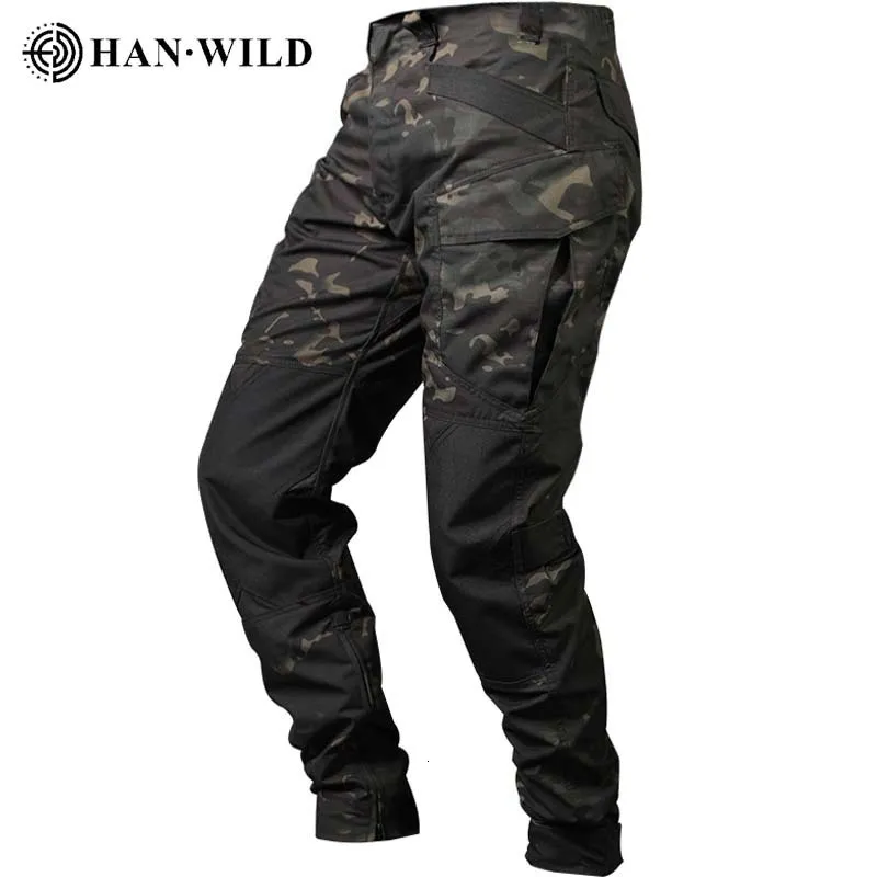 Męskie spodnie Outdoor Airsoft Tactical Pants Wojskowe Ubrania myśliwskie Mężczyźni Ubranie Armia Kamuflażowe spodnie Camping Spodni Wzmocnione trwałe 230313