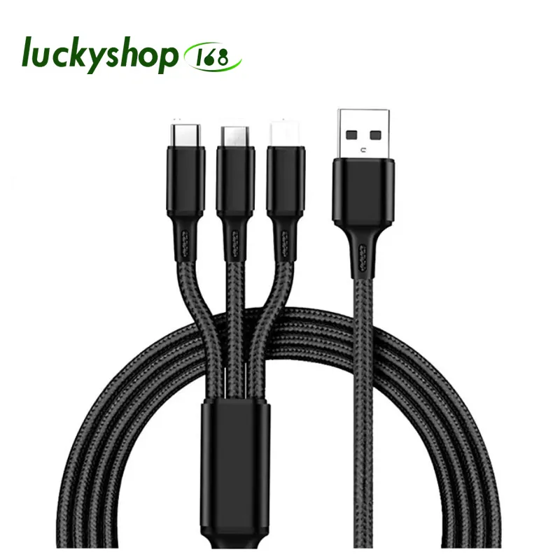 3 In 1 Mikro USB C Tipi Şarj Kabloları Çoklu Usb Bağlantı Noktası Çoklu Şarj Kablosu Cep Telefonu Tel OPPO RENO 2 3 4 5 6 7 8 PRO A3S A5S A5 A9 A12 A15 A31 A52 A72 A92 A54 A74 A94