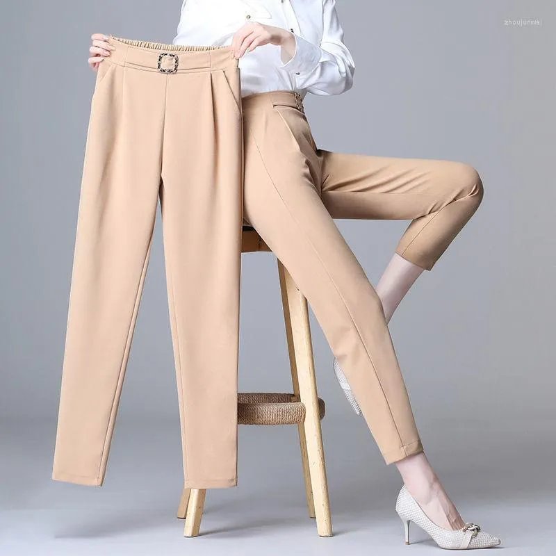 Pantalon femme printemps été Harem femme taille haute blanc crayon pantalon all-match tendance costume professionnel dames