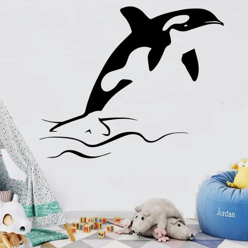 Naklejki ścienne Dolphin Sticker Pvc Art for Living Room Dekoracja Dekoracja Akcesoria Malowidło Masowe Wallsticker WL168