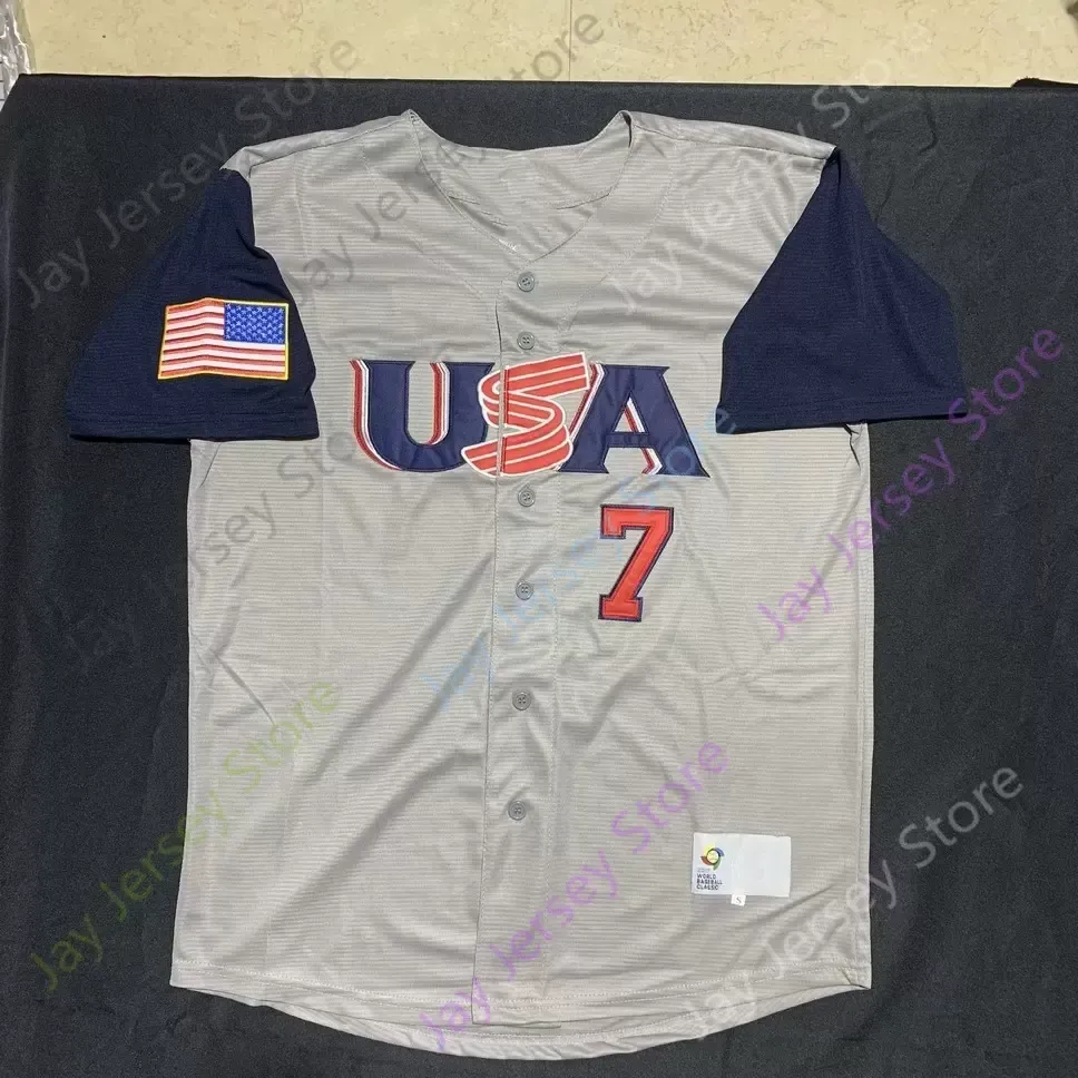 2023 World Baseball Classic WBC USA Jersey Mike Trout Bobby Witt Jr. Nolan Arenado Nestor Cortes Clayton  Realmuto Betts Tucker Schwarber Goldschmidt Alonso