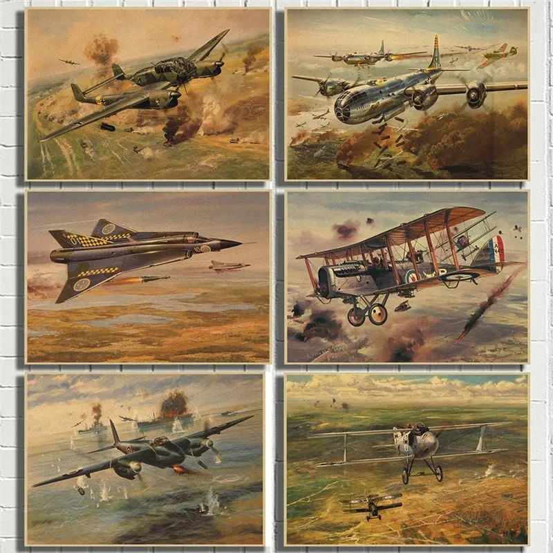 American Style Airplane Fighter Aircraft Plane metal tin sign Wall Sticker Vintage Painting Poster Pub Bar Room Home house Decor metal poster part1 Size 30X20CM w02
