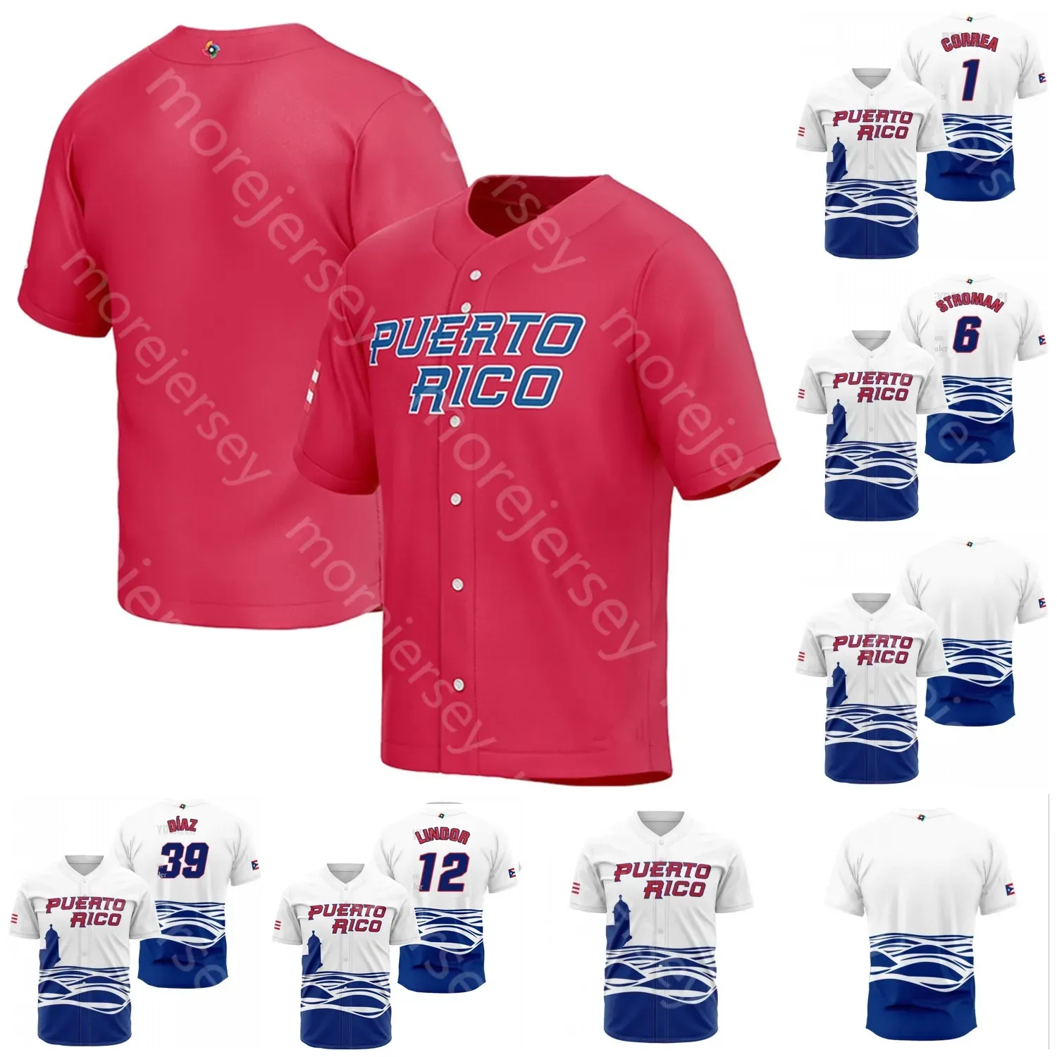 CUSTOM Team Puerto Rico Baseball Jersey 2023 WBC World Series Cup