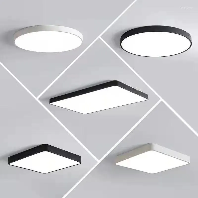 Tavan Işıkları Kare/Yuvarlak Ultra Nöbetli Demir LED Oturma Odası Yatak Odası Yemek Yüzey Montajlı Ev Lambası Armatürleri
