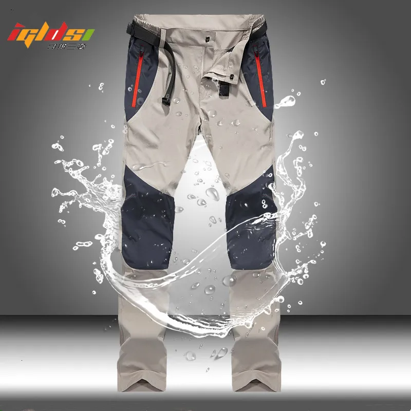 Pantaloni da uomo Pantaloni tattici impermeabili da uomo Cargo Primavera Estate Pantaloni lunghi ad asciugatura rapida Sport all'aria aperta Trekking Pantaloni da pesca da campeggio 4XL 230313