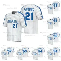 Team Israel Jersey 2023 World Baseball Classic Jersey WBC Garrett Stubbs Joc Pederson  Bleier Adam Kolarek Zack Weiss Jake Bird Jake Bird