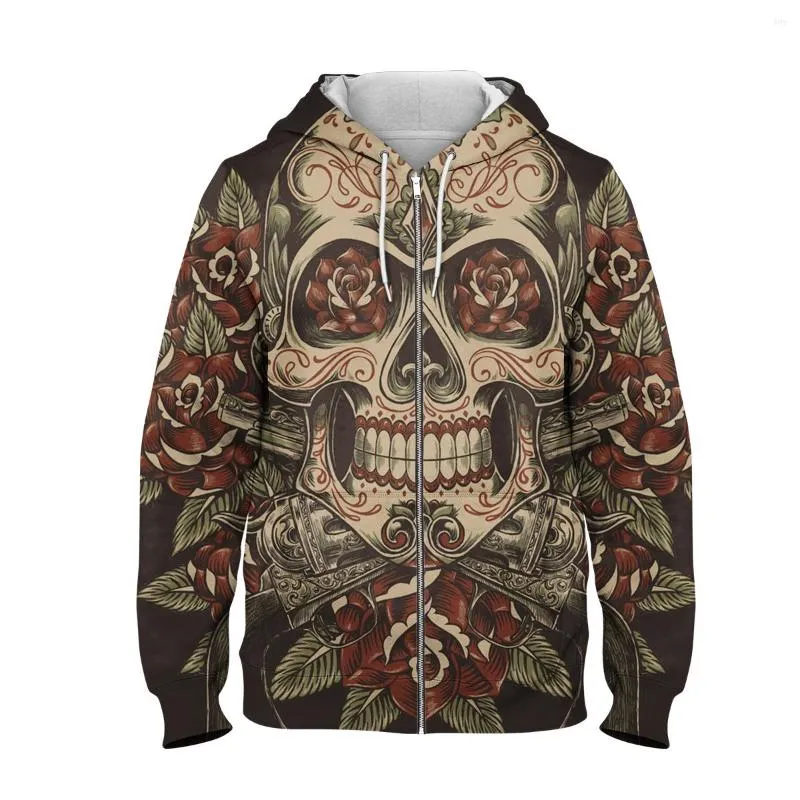 Men's Hoodies 3D Printing Skull Print Hoodie Sweatshirt Shirt Male Customer Design Plus Size WY137