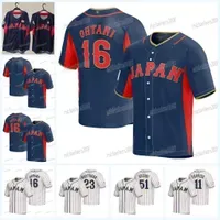 Japan World Baseball Classic Jerseys WBC 16 Shohei Ohtani Lars Nootbaar Seiya Suzuki Yu Darvish Takuya Kai Sosuke Genda Shugo Maki Tetsuto Yamada Takumu Nakano