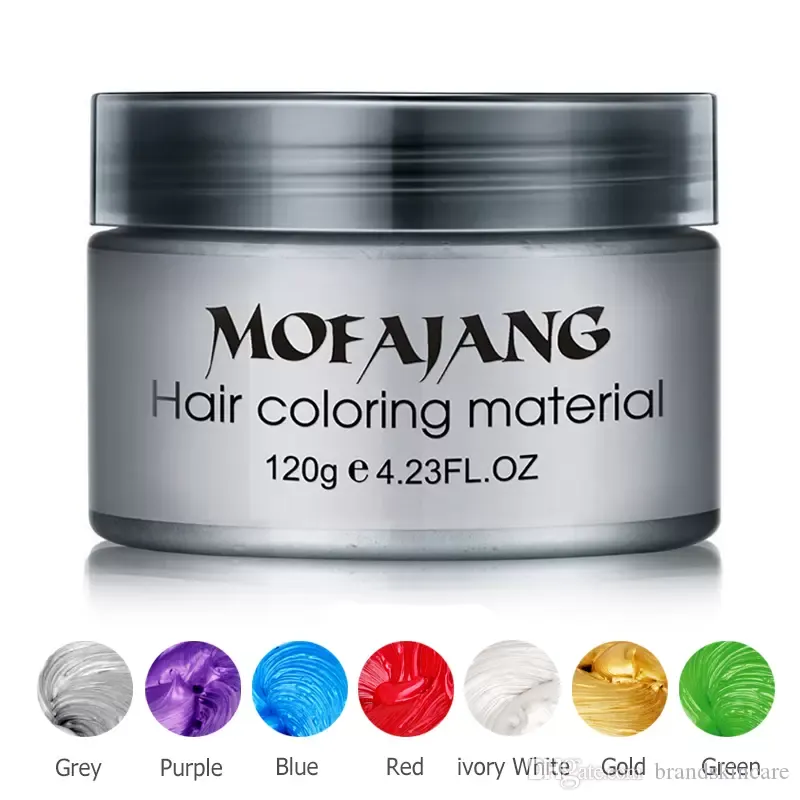 marka Mofajang Hair Wax Kolorowanka 120G Włosy Stylizacja Mofajang Pomadowa mocna styl Przywrócenie pomady wosk Big szkielet spisany 8 kolorów krem ​​do włosów krem ​​do włosów