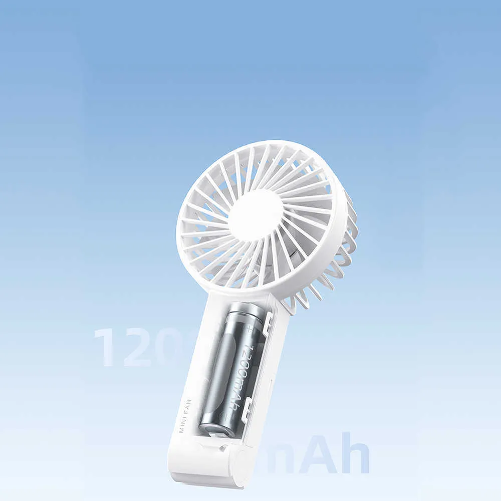 Elektrik Fanları Taşınabilir Elde Taşınabilir 90 Katlanabilir USB Şarj Edilebilir 1200mAh Pil Çalışan Kablosuz Mini Masaüstü Hava Soğutma