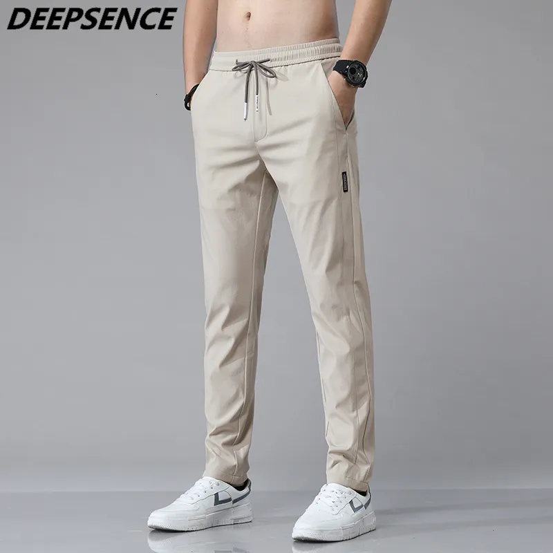 Herrenhosen Frühling Sommer Herren Freizeithosen Gerade dünne Hosen Männliche schlanke atmungsaktive Stretchhosen Khaki Sportjogger für Männer 230313