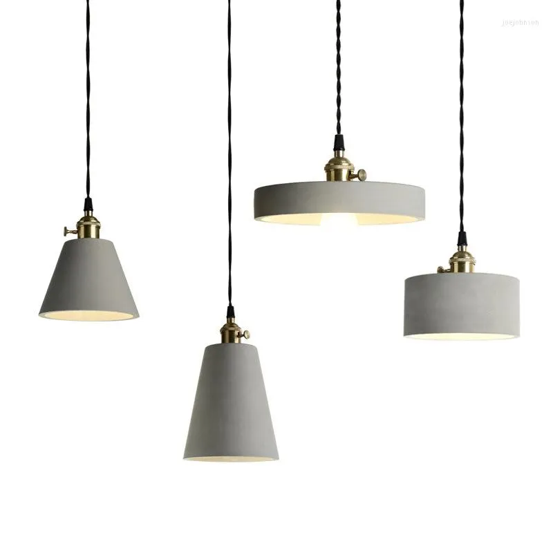 Pendelleuchten Vintage Zement Kupfer Kronleuchter Nordic Industrial LED Esszimmer Leuchte Schlafzimmer Wohnzimmer Dekor Küche Hängen