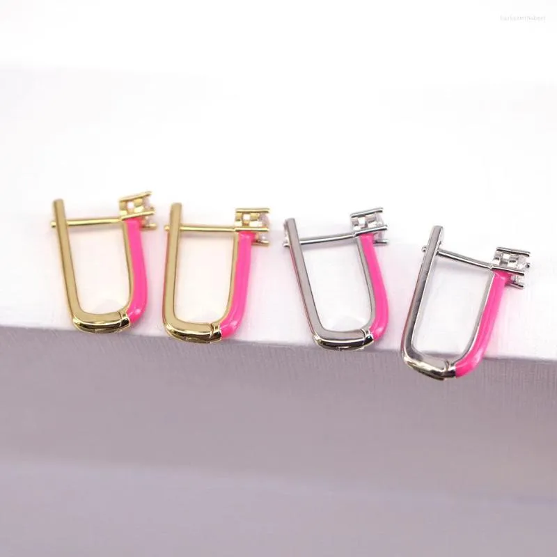 Orecchini a cerchio 5 paia rame geometrico per donna smalto rosa pendientes mujer bijoux gioielli femme