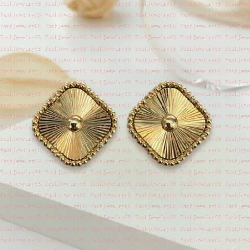 4/Four Leaf Clover Charm Stud Earrings Back Mother-of-Pearl Silver Fashion 18K Gold Plated Agate for Women Girls Valentine's Wedding Jewelry