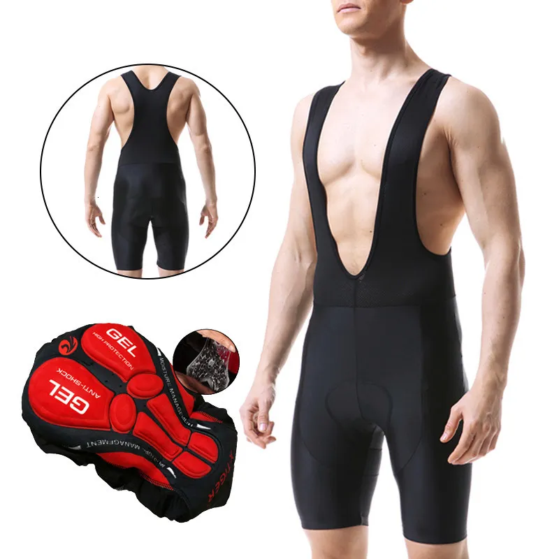 Cycling Bib shorts X-Tiger hele zwarte fiets slabbetje shorts mannen buiten slijtage fietsen fietsen 5d coolmax gel gevouwde rijbib shorts fietsen shorts 230313