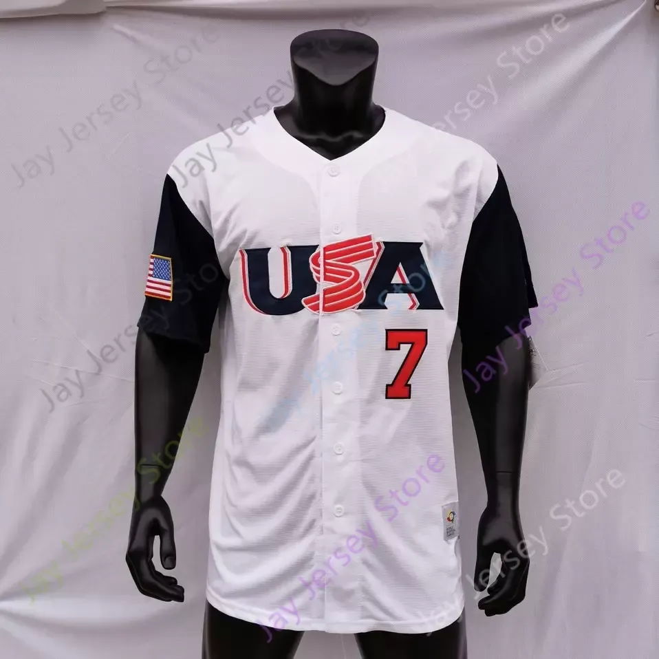 2023 World Baseball Classic WBC USA Jersey Mike Trout Bobby Witt Jr. Nolan Arenado Nestor Cortes Clayton  Realmuto Betts Tucker Schwarber Goldschmidt Alonso