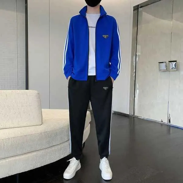 Men's Tracksuits Mens Sports Suit Designer Jacket Pants Two piece Combed Cotton Fabric Women's Suit Couple Outdoor Sportswear AQR0