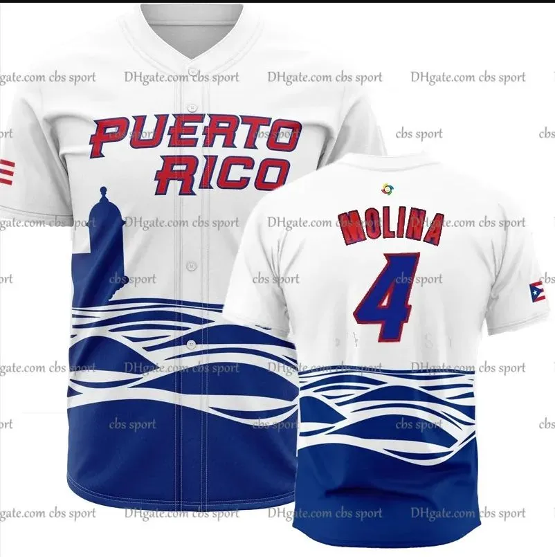 Custom Baseball Jerseys Team Puerto Rico 2023 WBC WBC Baseball Jerseys World Baseball Classic 2023 Jose Berrios Edwin Diaz Lugo Marcus Strom