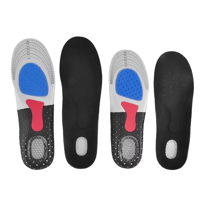 Solette in gel Inserto sportivo traspirante che assorbe il sudore Cuscino per scarpe Supporto per arco Cuscino per tallone Corsa 2 pezzi/paio