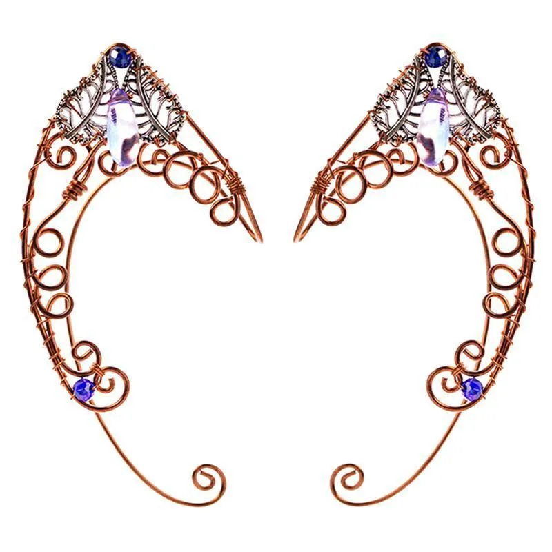 Boucles d'oreilles à Clip en forme de papillon, manchette d'oreille, manchette d'elfe, filigrane de mariage, bijoux en cristal féerique, elfes en zircone, 230311