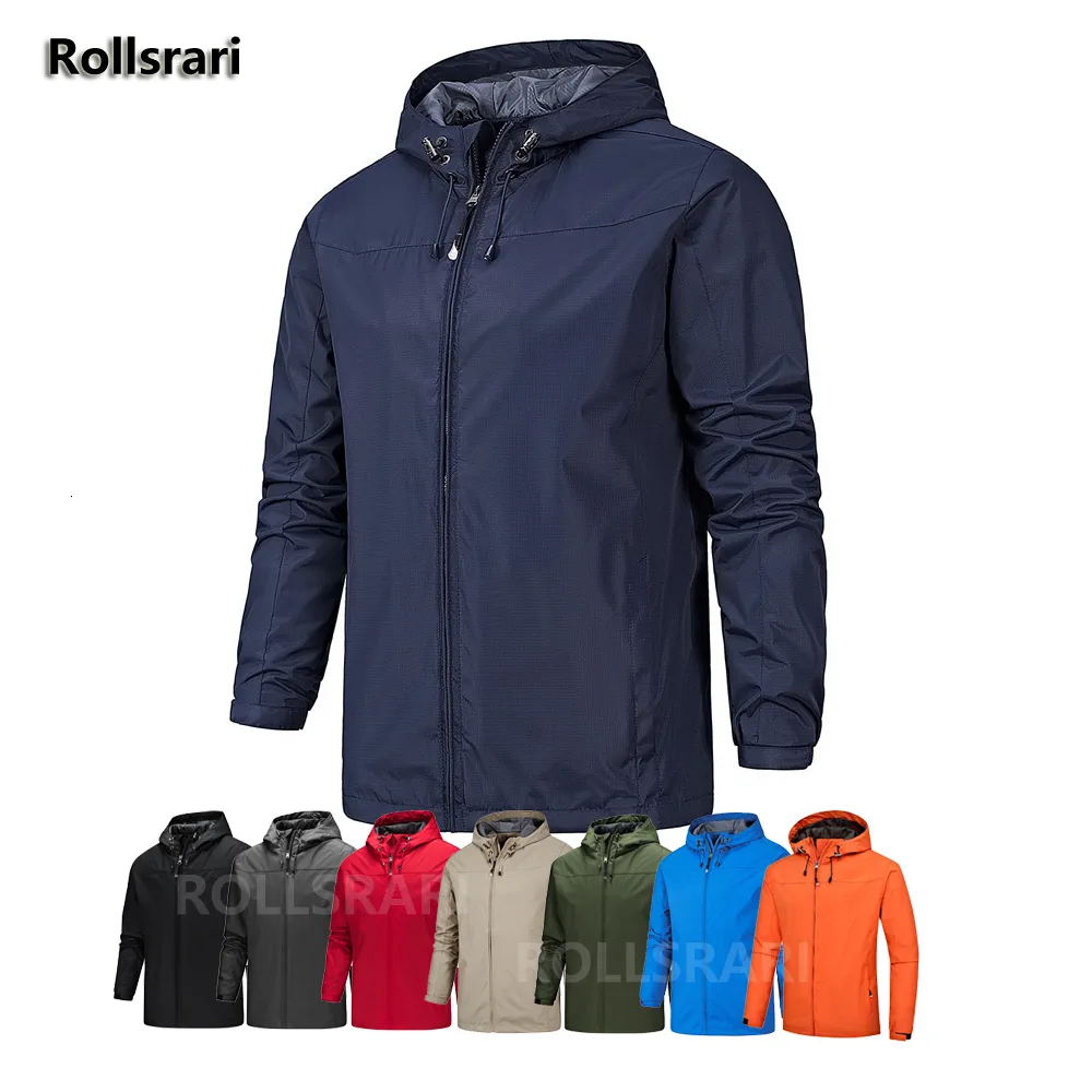 Men's Jackets Men's Windbreaker Jackets Waterproof Military Hooded Wind Breaker Casual Coat Male Clothing Windproof Autumn Spring Outwear Men 230311