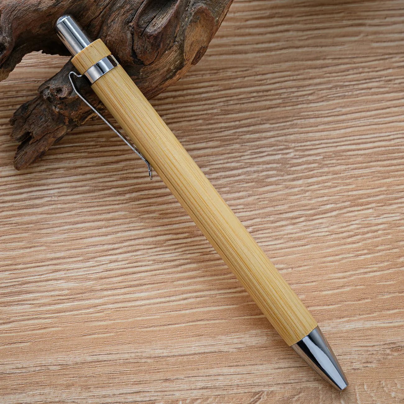 Stylo à bille en bois de bambou, pointe de 1.0mm, encre noire, pour Signature professionnelle, papeterie d'écriture pour bureau et école, 100 pièces