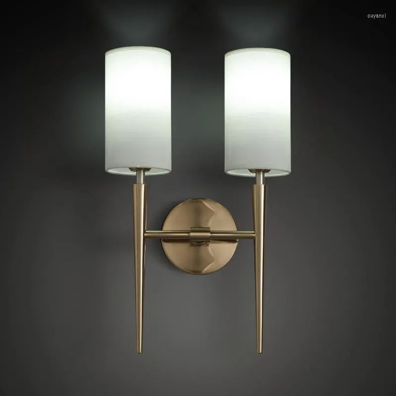 Wall Lamps Luxury Foyer Living American E27 Lamp Bedroom Light No Bulb Gold Led For Decor