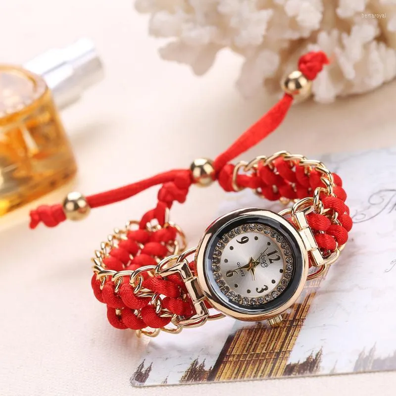 Zegarstka moda bransoletka bransoletka oglądaj złotą kwarcową sukienkę na rękę na rękę skórzane zegarki Casualne zegarki MUJERWATCHWRISTWACHES BERT22