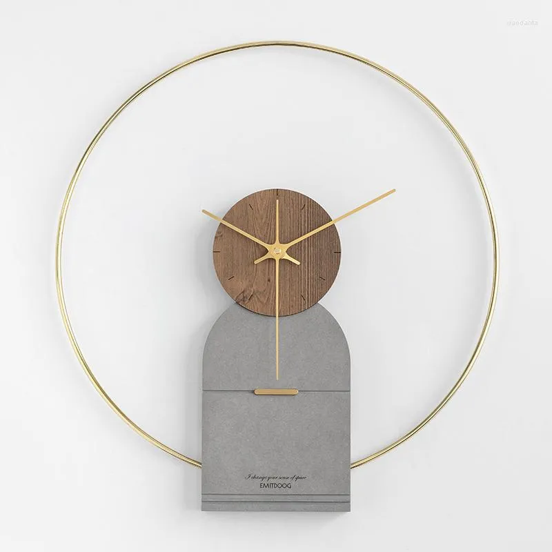 Relojes de pared, reloj nórdico de lujo, diseño moderno, Metal, creativo, de madera, decoración del hogar, reloj 3d silencioso dorado, decoración para sala de estar