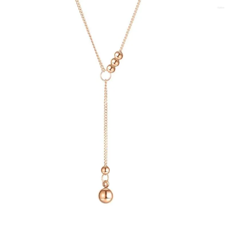 Подвесные ожерелья мода простые джокер сладкие бусины ожерелье из розового золота цвета