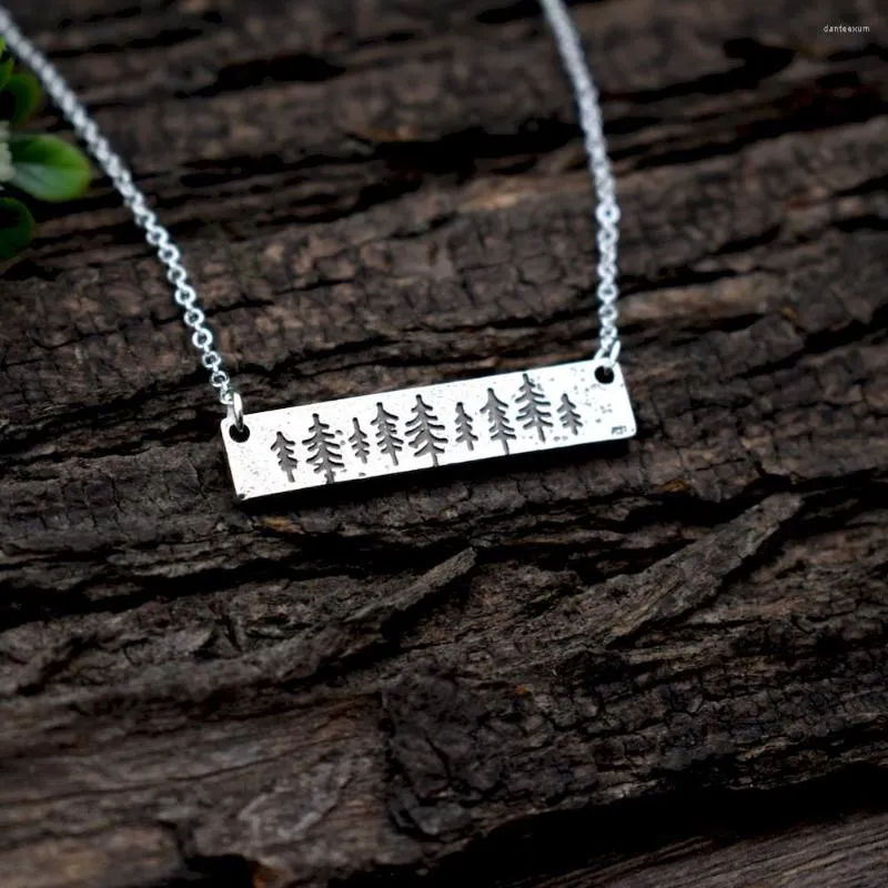 Chains 12pcs Pine Tree Necklace Nature Lover Gifts Gift For Hiker Adventure Forest Jewelry