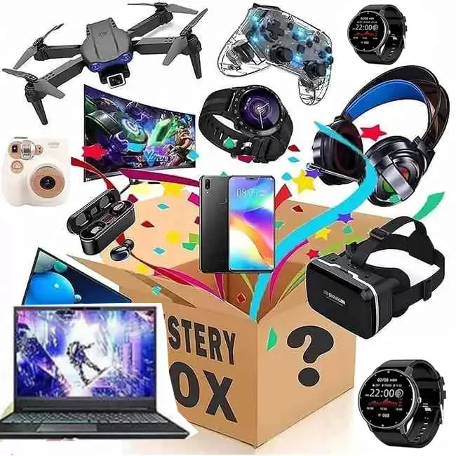 2023 nya Lucky Mystery Box Blindboxar Vitvaror Hemprodukt Elektronisk stil Produkt Sådana headset smarta klockor Surprise Gif Festmaterial