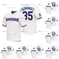 Dominican 2023 WBC World Baseball Classic Jersey 63 Diego Castillo 66 Jarlin Garcia 66 Luis Garcia 74 Eloy Jimenez 75 Camilo Doval 92 Genesis Cabrera 93 Yimi Garcia