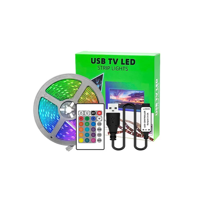 Bluetooth LED Strip Lights 16.4ft 24 Keys Remote Controlle Color Changing 5050 RGB 150 LEDs Light Strips DIY Kit Home Bedroom Kitchen Decoration oemled