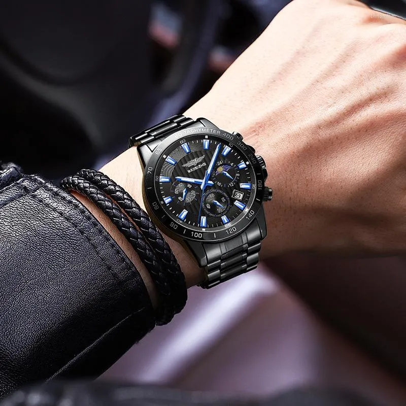 Relojes de pulsera reloj de cuarzo de alta calidad multifuncional para hombre luminoso impermeable moda deportes reloj de pulsera de lujo Montre Homme