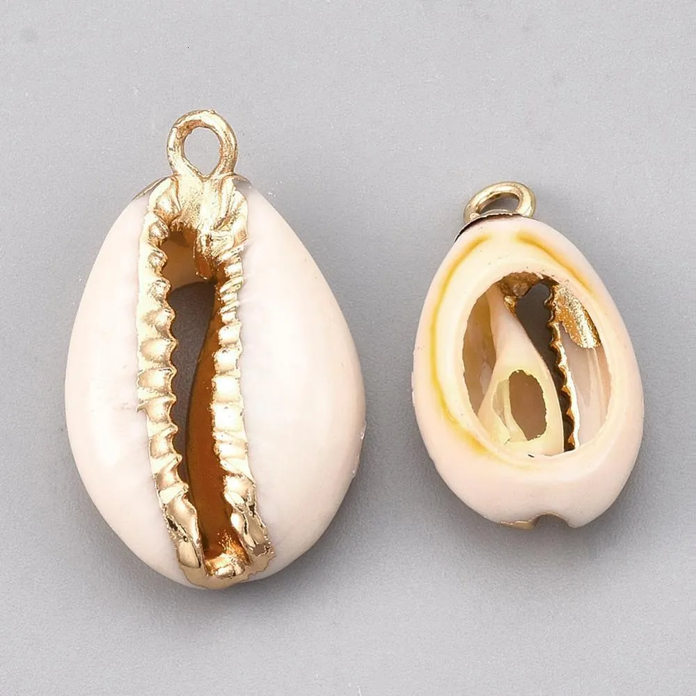 50 Natural Cowrie Shell Locket Charm With Metal Findings For Jewelry Making  Anklet, Bracelet & Earrings From Hu05, $13.48