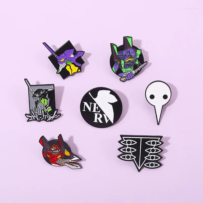 Broches Tecnologia da moda Cosca de anime Cartoon Eva Robot Metal Esmalte