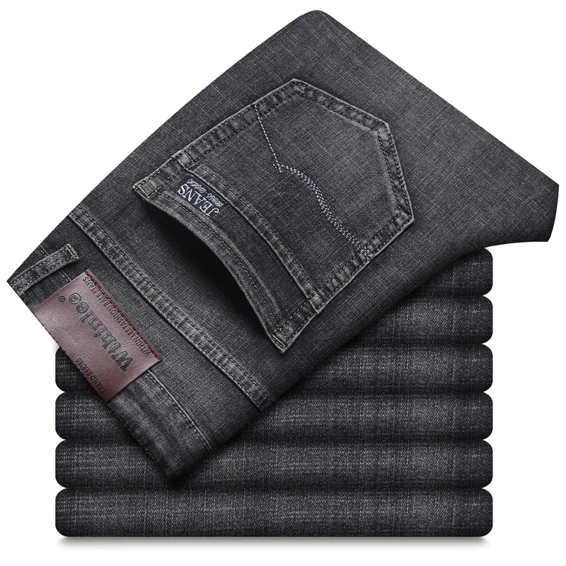 Mens Classic Advanced Stretch Jeans Black, Gray, And Blue Denim