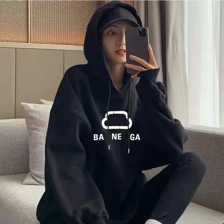 Paris moda bayan adam hoodies beyaz siyah pamuklu gevşek harfler grafik grafiti sokak klasik kaliteli kapüşonlu sweatshirt kazak çiftinin kıyafetleri