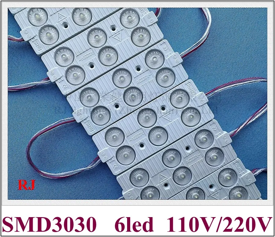 Injektion LED -ljusmodul för Sign Channel Letter 110V 220V AC -ingång 85mmx32mm SMD 3030 6 LED 4W Vattentät diffus lins 172 Strålvinkel