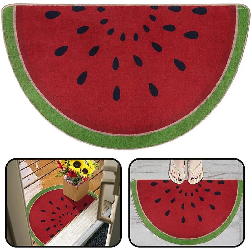 Tapijten gepersonaliseerd watermeloen tapijt welkom zomer deurmat 18 "x 30" fruit half ronde voor thuiskeuken binnen decor