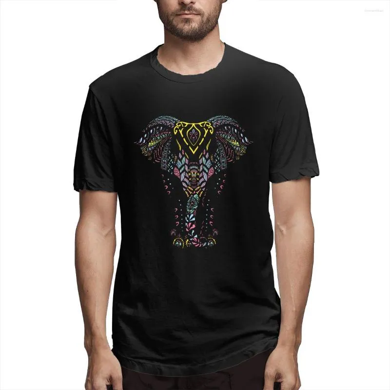 Herr t-skjortor broderad elefant kort ärm t-shirt sommar toppar mode tees