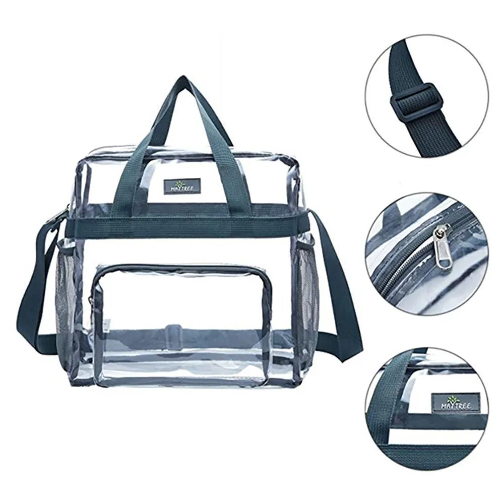 Borsa A Tracolla Trasparente Per Concerti E Stadi | Piccola Borsa Approvata Con Cerniera E Tasca Frontale - Trasparente