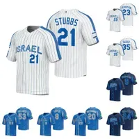 2023 World Baseball Classic Baseball Jerseys Israel WBC Garrett Stubbs Joc Pederson  Bleier Adam Kolarek Zack Weiss Jake Bird Dean Kremer Robert Stock